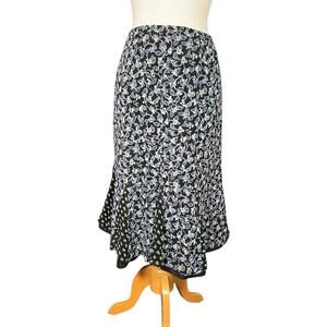 Coquette Fairycore Vinatge Y2K Sunny Leigh Silk Midi Medium Blue Floral Pull On